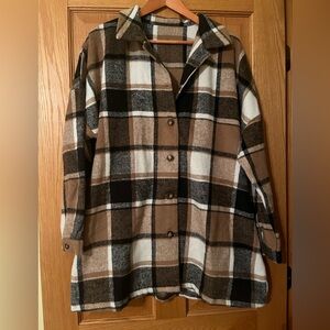 Plaid Button-Up Shacket
